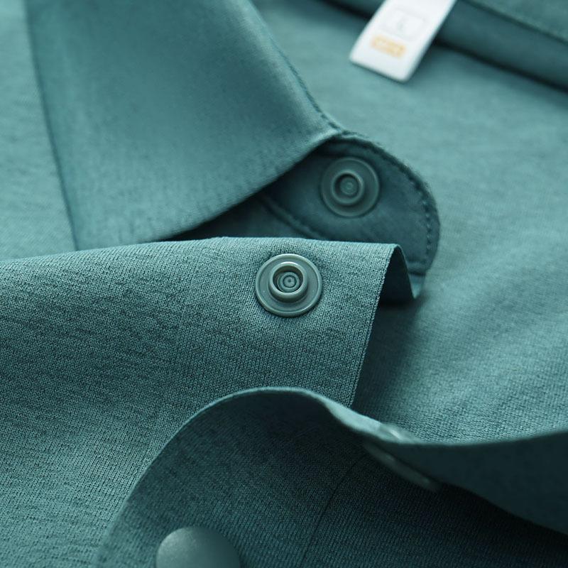 Dmao Kurzarm-POLO-Shirt, atmungsaktives T-Shirt aus reiner Baumwolle für Herren, Business Casual Revers-Oberteil