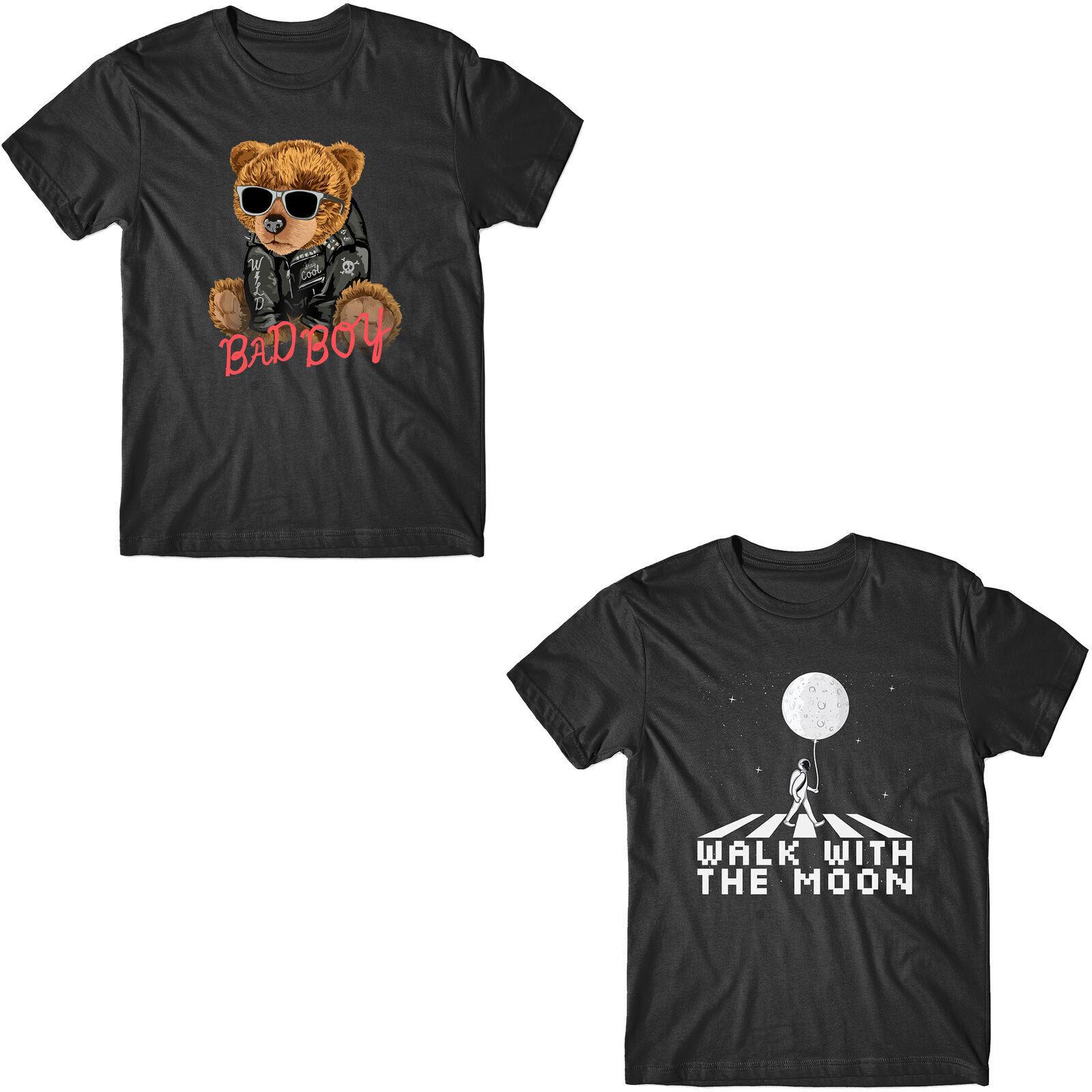 Funny Bear Cartoon Character With Sunglasses Cool Style T-Shirt Mens Womens Tees Top S