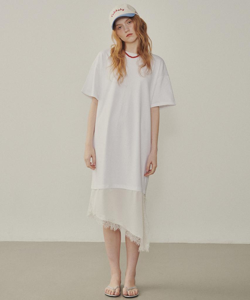 Melly And Rose Satin Color Block Jersey Dress (315124)_White