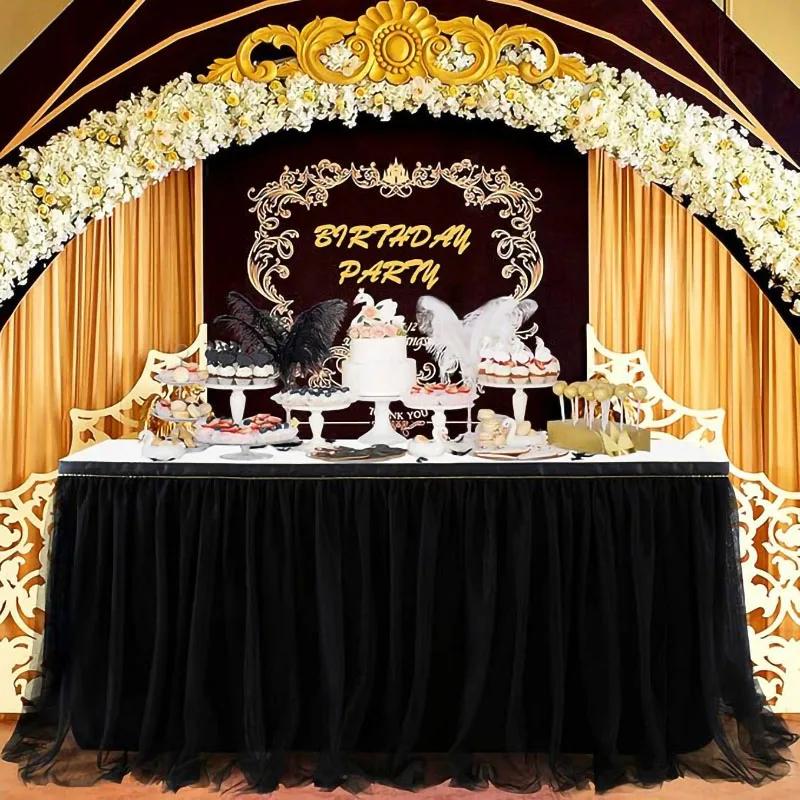 6/9/14FT Table Skirts Birthday Tulle Table Skirting Wedding Party Tutu Tulle Table Skirt Baby Shower Wedding Party Home Decor