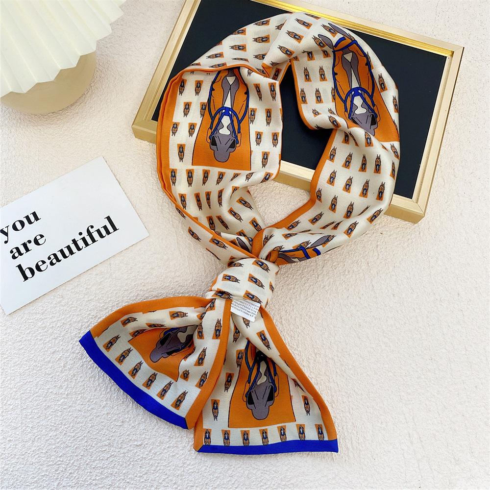 New Scarves Silk Scarves Women'S Spring And Autumn Season Long Decorative Professional Scarves Summer Thin Styles Paired With Shirts Stylish