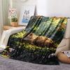 1PC Cute Little Groundhog  Print FlAannel Blanket, High Quality Comfortable for All Seasons, Home Decor, Warmth and Comfort