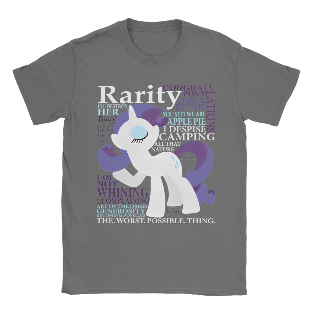 Harajuku The Many Words of Rarity T Shirt Men Cotton Short Sleeve Ponies Friendship Is Magic Round Neck Summer Clothing