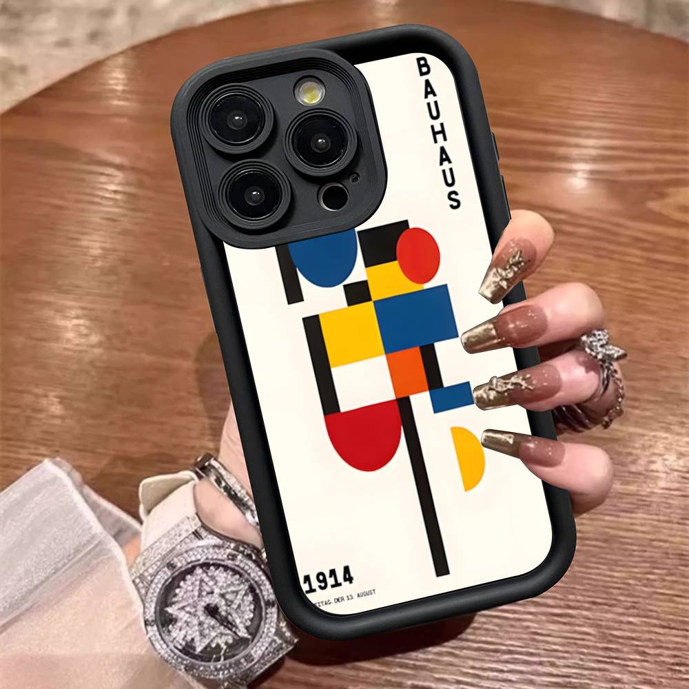 

Abstract B-Bauhaus Geometric Art Phone Case For IPhone 17 16 15 14 13 12 11 Pro Max Plus Silicone Shockproof Case iPhone 17 Pro