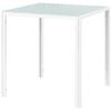 Square Dining Table for 4 People, Tempered Glass Tabletop, for Kitchen and Dining Room, 75 x 75 x 75 cm, White