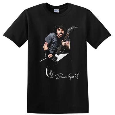 T-shirt Dave Grohl Musique Rock Guitare Électrique Interprète Tee