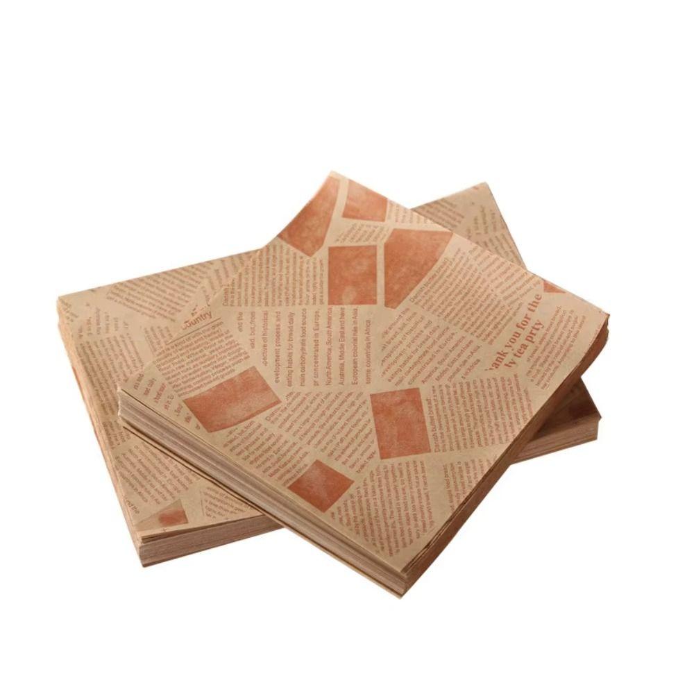500Pcs Non-stick Oil-Proof Wax Paper Tear-resistant Disposable Food Wrapper Paper Waterproof Simple Baking Paper