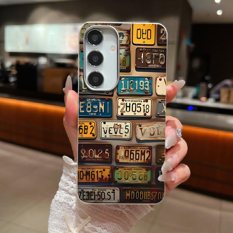 

Для Samsung S25 Ultra S24 FE S23 S22 S21 A56 A36 A16 A55 A15 чехол с номерным знаком, мягкий, ударопрочный, тонкий, матовый, с текстурой кожи TPU, чехол для телефона Samsung A52 / A52S бежевый