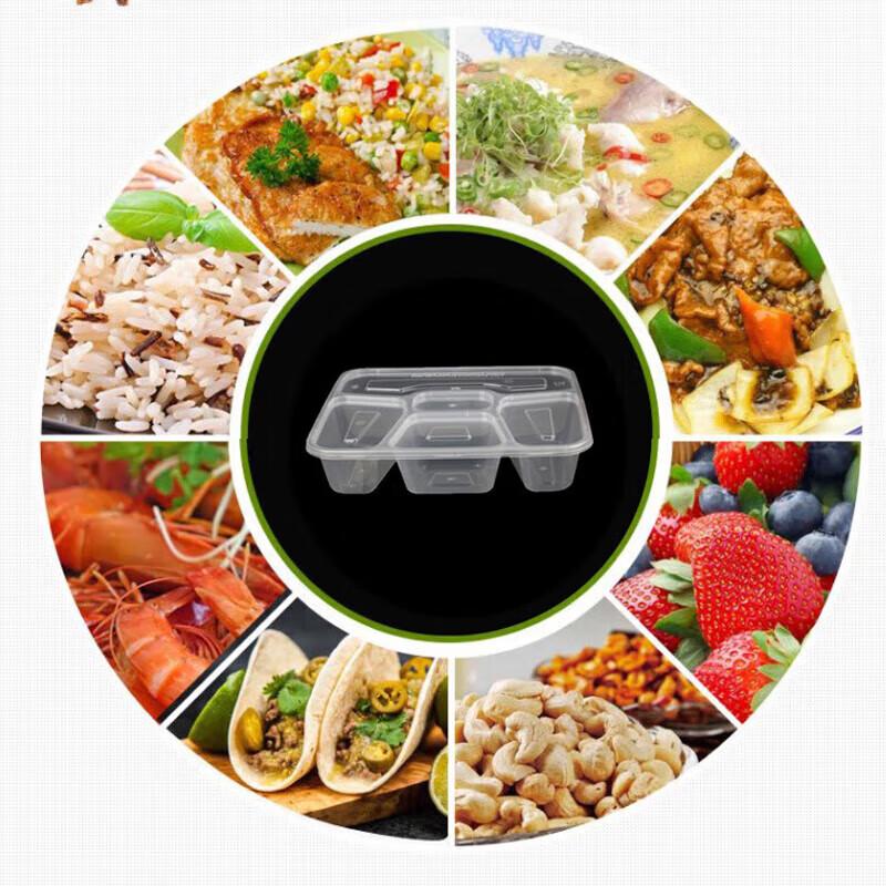 Tongyuan 5-Compartment Disposable Transparent Food Containers with Lids