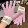 Cold-proof Warm Knitted Gloves Korean Style Riding Protective Mittens Girls Winter Gloves  Cycling