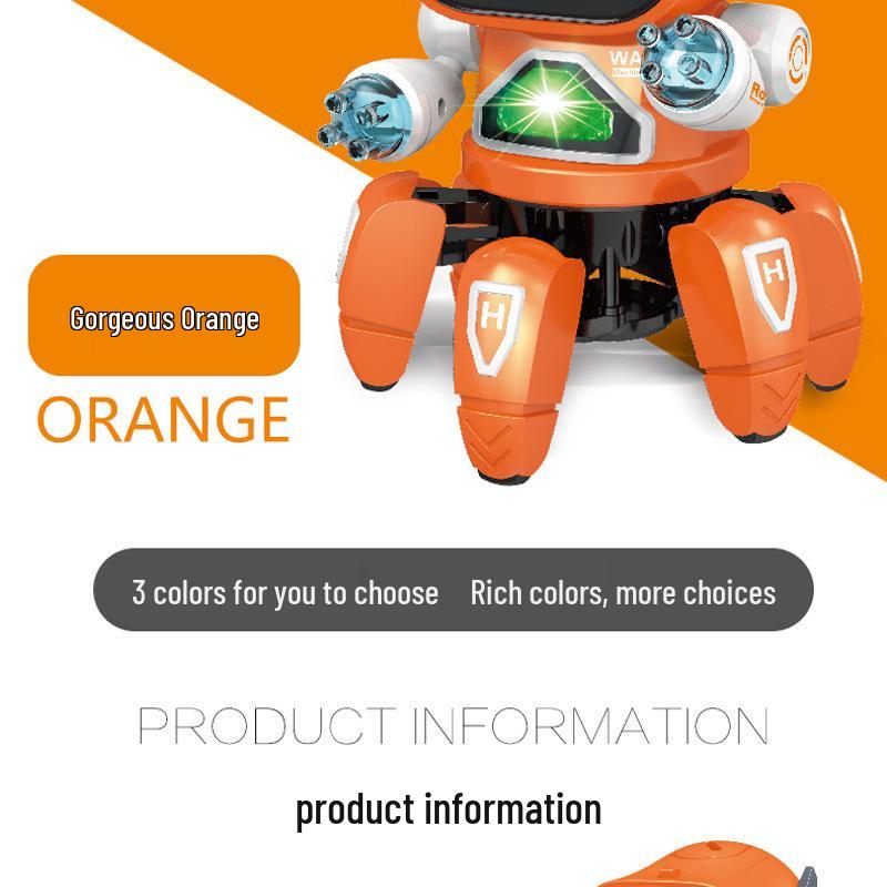 Electric Luminous Six-Claw Singing and Dancing Robot Fish Toy for Kids