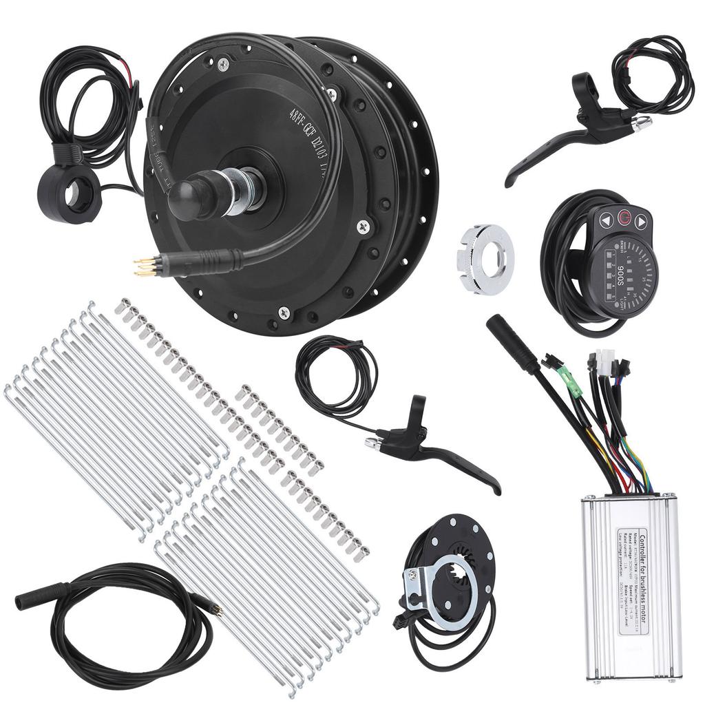 Elektrofahrrad Umrüstsatz 48V 500W Vorderrad Nabenmotor Set mit KT‑900S Display Anzeige für 12G Rad