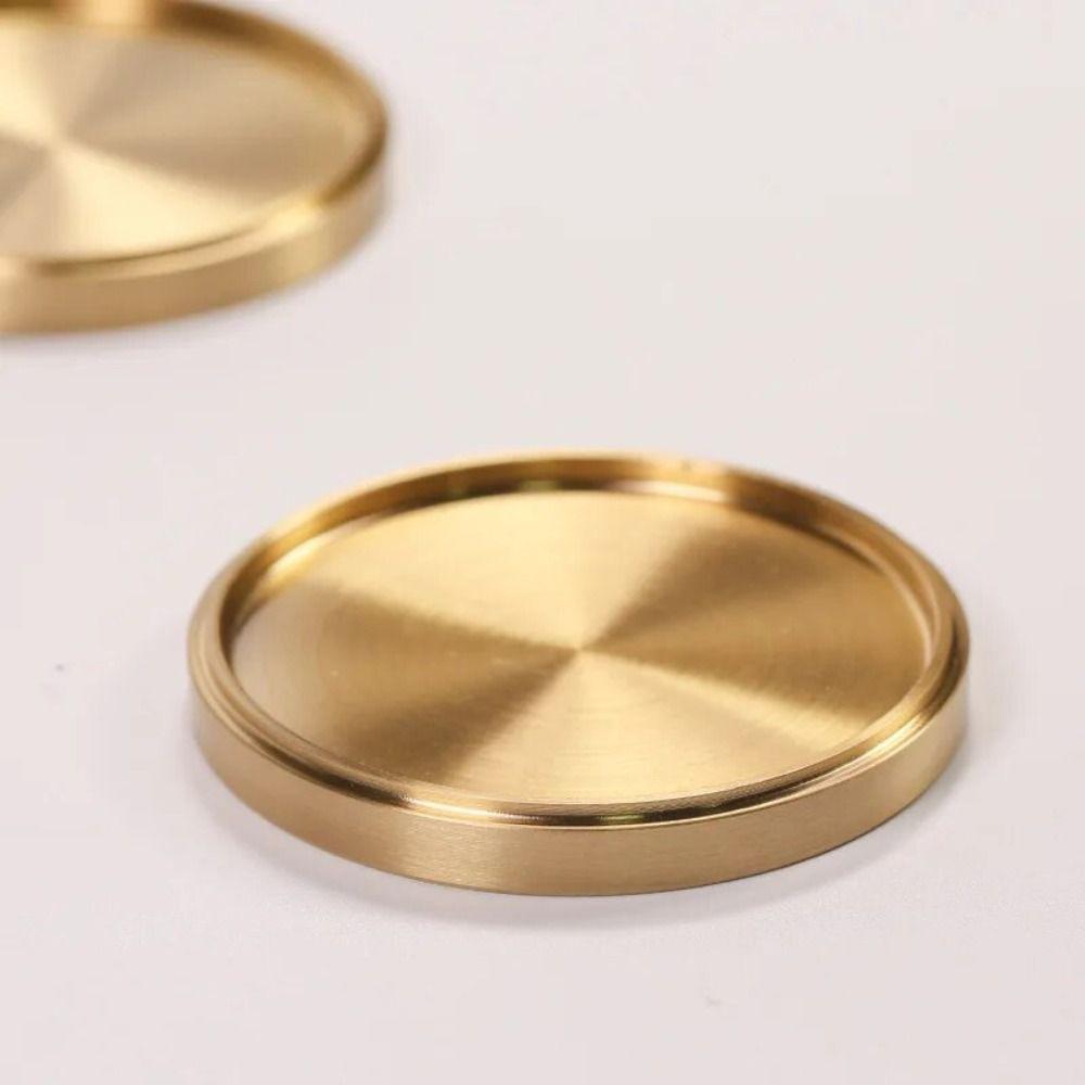 Metal Copper Cup Coasters Round Cup Tray Drink Coaster Cup Mats  Office