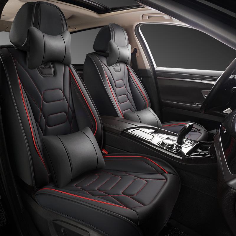 Neue Leder Autositzbezüge Vorne/Hinten Autositzbezug Kunstleder Automobil Fahrzeug Kissenbezug für Autos Universal Auto Innenraumzubehör