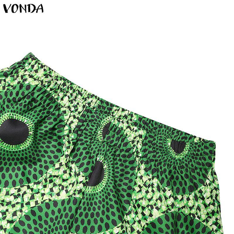 VONDA Two Piece Suit Women Sleeveless Floral Print Halter Tops and Long Pants Casual Sets
