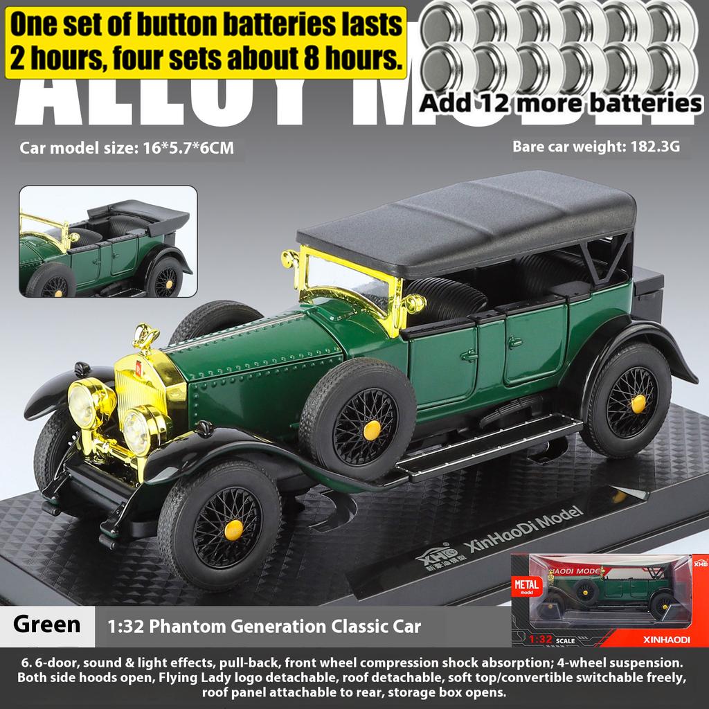 1:32 Rolls Royce Phantom I Classic Luxury Car Alloy Metal Diecast Model Car High Simulation Decoration Children Toy Cars Present