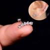 1pcs New Style Stainless Steel Ear Piercing Cz Stud Earrings Snake Moon Round Ball Arc Cartilage Helix Conch Screw Back Earring