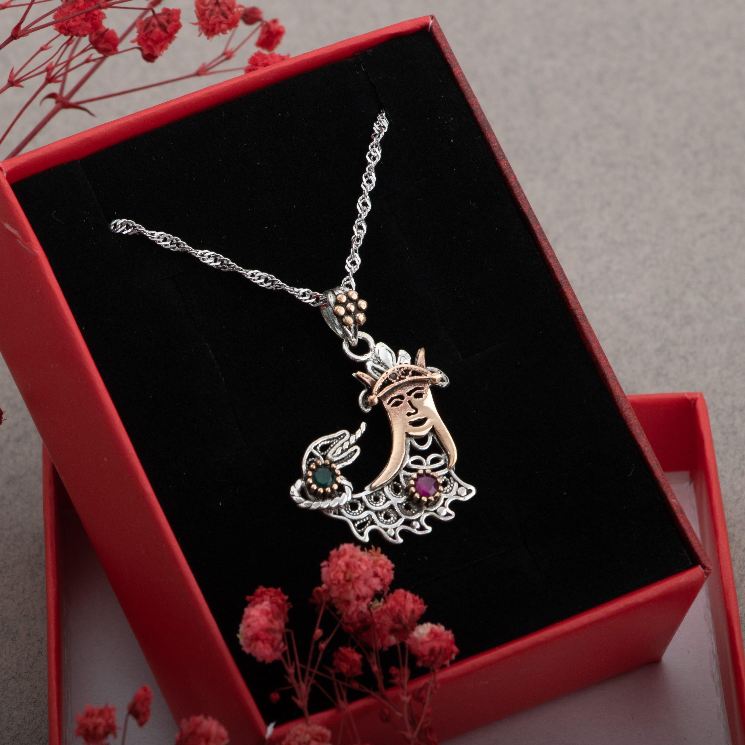 

Серебряное колье Sahmeran Filigree из натурального камня