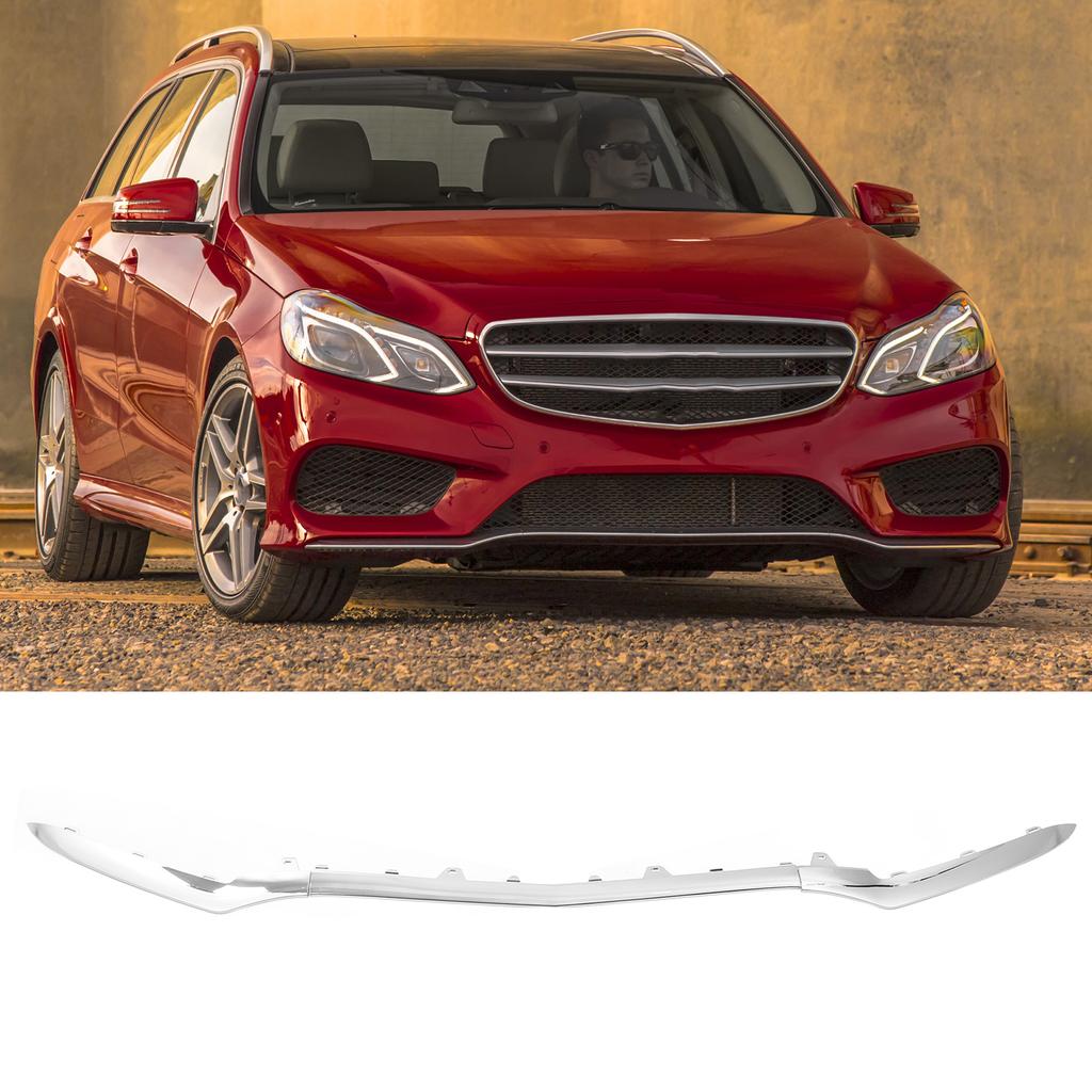 3pcs Gloss Chrome Front Bumper Lower Trim Replacement for Mercedes‑Benz E‑Class W212 AMG Line Facelift 2014‑2016
