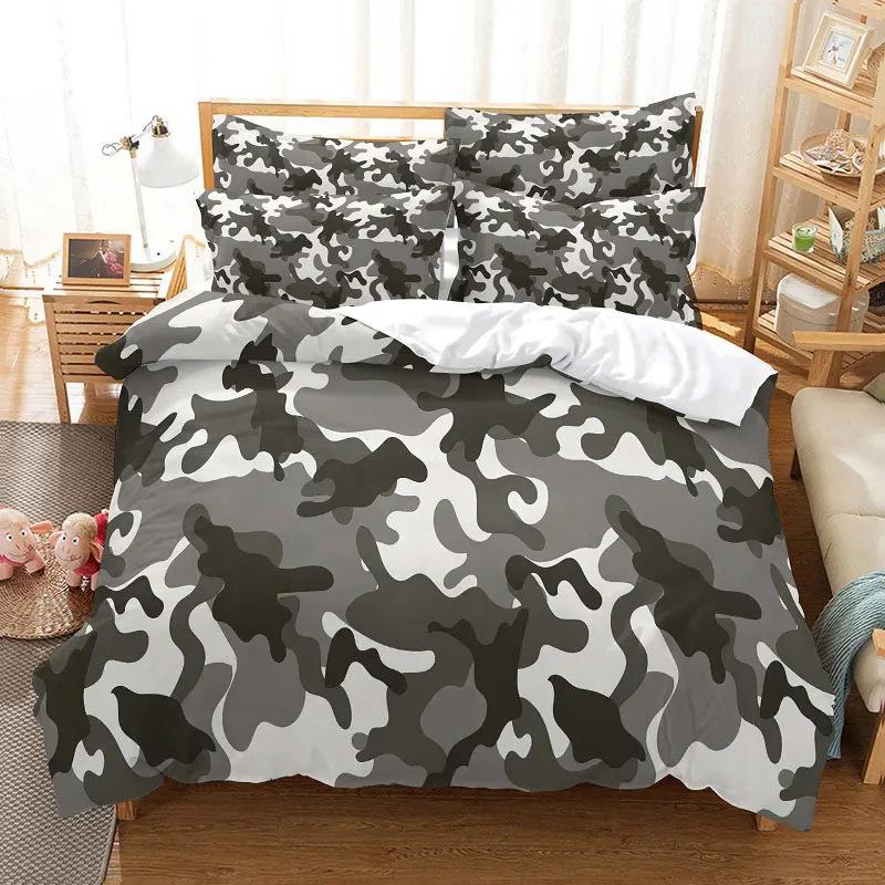 Digital Printing Three-Piece Kit Quilt Cover Pillowcase Leopard Print Bedding