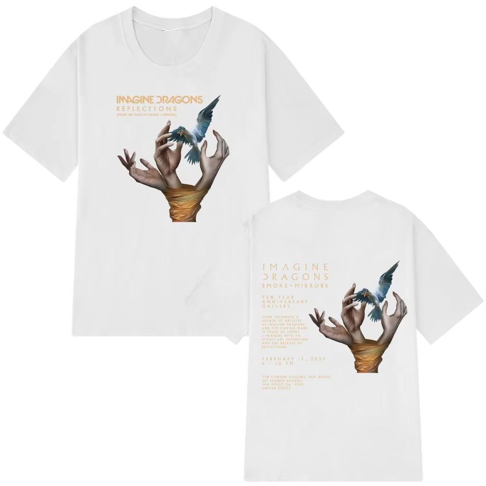 Imagine Dragons Band Reflections From The Vault of Smoke Mirrors 2025 T Shirts Men's Women Clothing Hip-hop Tees Loose T-shirts