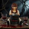 Horror Girl Statue Decor Figurine Creepy Doll Popcorn Bucket Halloween Detailed Table Centerpiece Scary for Themed Parties Home