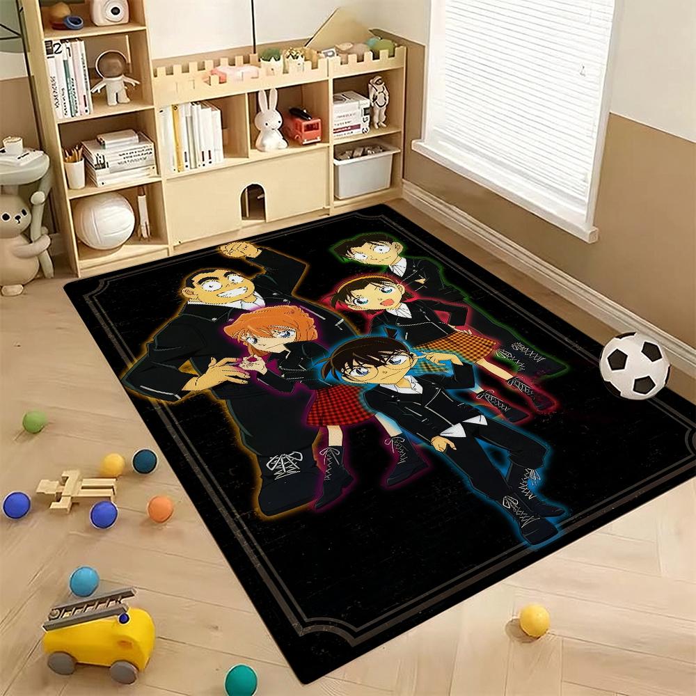 Detective Conan Mystery Adventure Theme Rug Absorbent Nonslip Carpet For Living Room Coffee Table Home Party Decor Gift For Friends