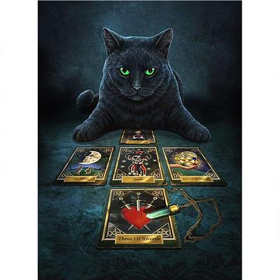 Full 5D Diy Diamond Painting Black Cat Tarot Diamond Embroidery Full Lay Cross Stitch Home Decor Handmade Gift