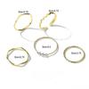 5pc New Ring Simple Metal Ring Fashion Women Zircon Accessories Party Gifts