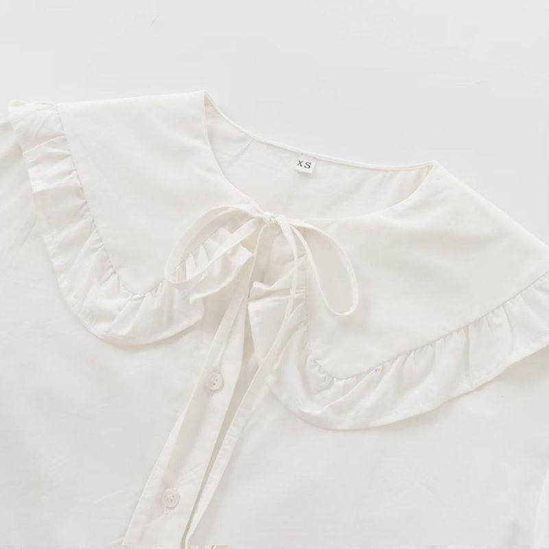 Kaslead New Arrival Women's Fashion Style Stylish Simple and Versatile Casual Small Round Lapel Shirt 4786263