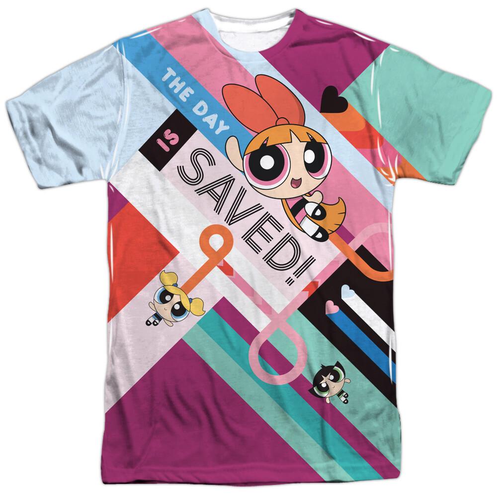 

POWERPUFF GIRLS THE DAY IS SAVED Licensed Front Print Men039;s Tee Shirt SM-3XL Unisex T-Shirt XXXL