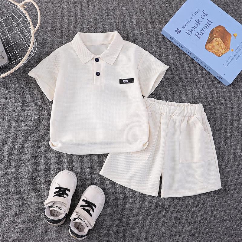 

Летний комплект из поло с коротким рукавом для мальчиков (Возраст 1-5 лет) 110cm кремовый