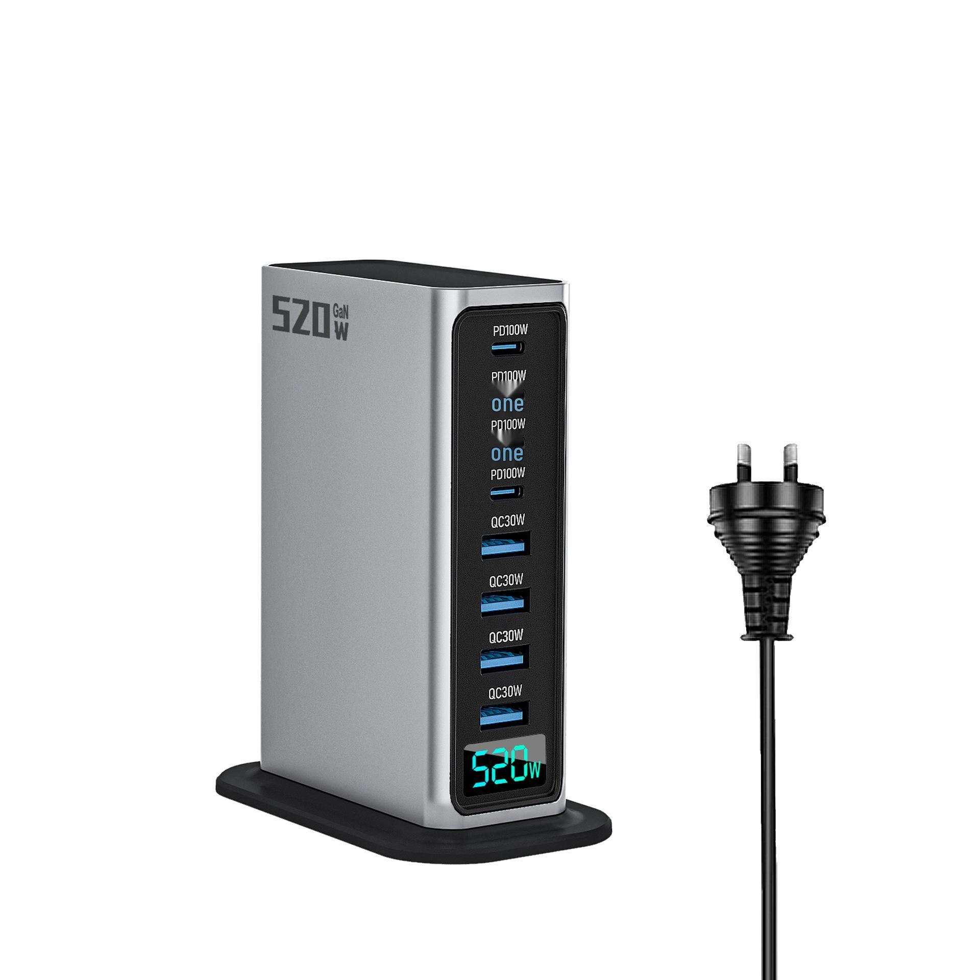 520W GaN PD 8-Port Desktop Charger with 4C4A Outlets