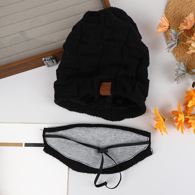 Warm Knitted Hat And Face Mask Set Winter Slouchy Beanie With Lightweight Warm Ear, Neck & Cheek Cover For Outdoor Sports