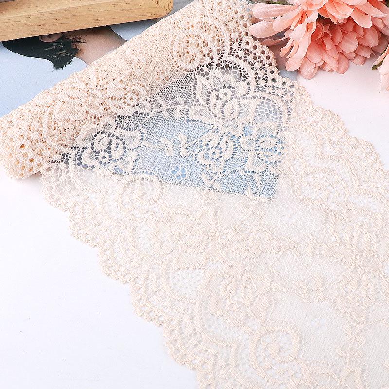 15cm Szeroka Miękka Elastyczna Koronka do Dekoracji Ubrań i Spódnic DIY w Kolorze Białym lub Czarnym