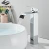 Brushed Golden Basin Faucets Elegant Waterfall Bathroom Sink Faucet Single Lever Hole Deck Mount Brass  Mixer Taps