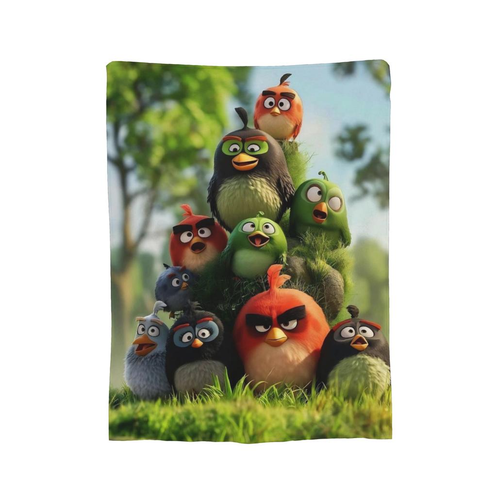 A-Angry Anime B-Birds Games Red Fleece Throw Blankets Blanket for Bedding Car Super Warm Bedspread,