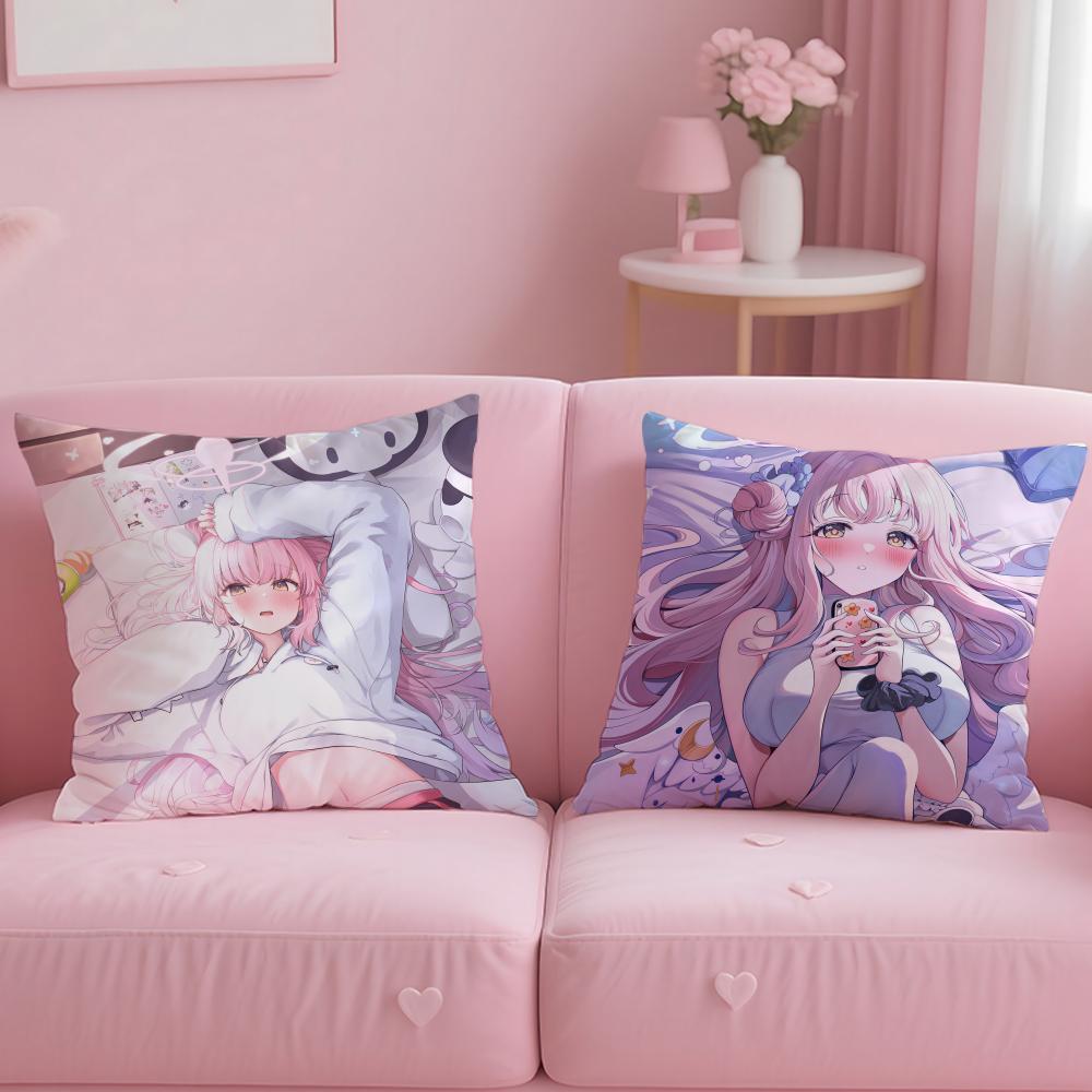 Popular Anime Character Misono Mika Cushion Cover Soft  EasyWash Pillow Case  Versatile for Couch Bed Travel and Office