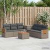 Sofa Set 8 Pieces Gray and Dark Gray Poly Rattan and Steel