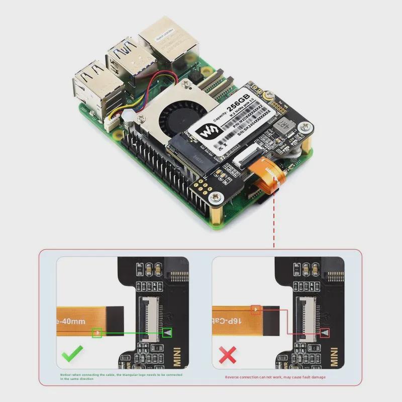 

Raspberry Pi 5 PCIe to M.2 Mini Expansion Board for Gen2/Gen3 SSDs, 2230/2242.