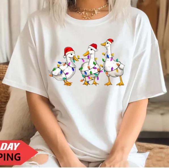 Merry Christmas Santa , Reindeer Shirt Cute Christmas T-Shirt M