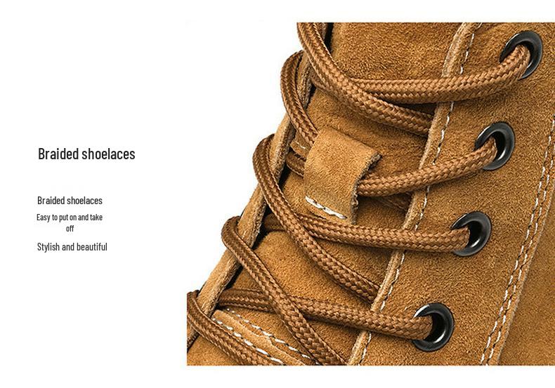 Men's High Top Leather Martin Boots - Outdoor, Autumn/Winter, Casual, Hiking, Work Boots.