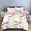 Colorful Dogs Pattern Set Decor Soft Skin-Friendly Bedding Set Includes 1 Duvet Cover And 2 Pillowcase Gift