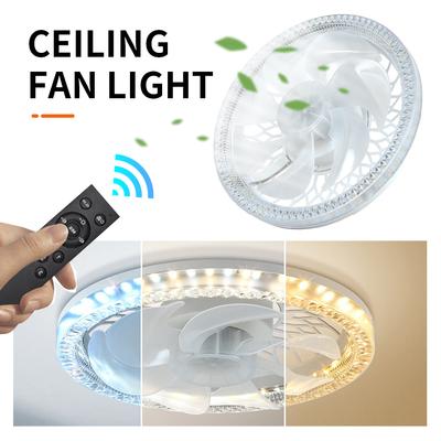 Moderne Deckenventilatorleuchte AC85-265V mit Fernbedienung, leise, intelligent, für Wohnzimmer, Schlafzimmer, modernes und einfaches Zuhause, intelligent