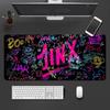 Jinx graffiti text personalized mouse pad, large size, e-sports gaming desk mat, computer office keyboard mat, unisex