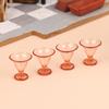 10Pcs 1/12 Dollhouse Simulation Mini High Footed Champagne Glass Ornament Toys Dollhouse Miniature Accessories Decoration Toys