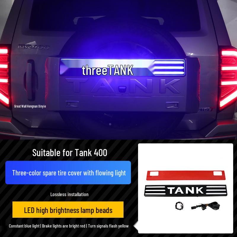 Tank 400 Hi4-T Mecha Spare Tire Cover with Lights - Full Coverage & Original Car Color