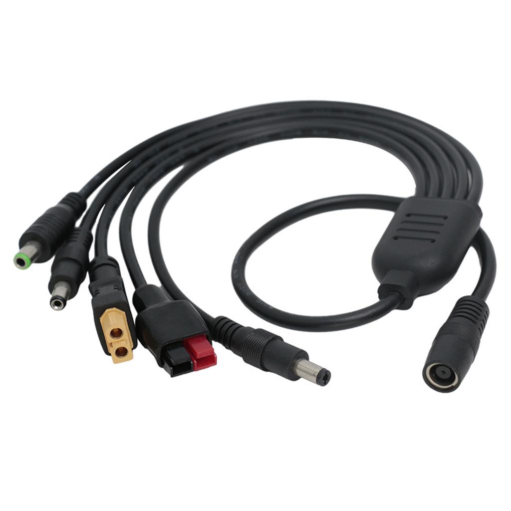 Bend Resistant Solar Charging Cable DC7909 Female to XT60 DC5521+DC5525+DC6530 Power Cable for Frequent Use Longevity