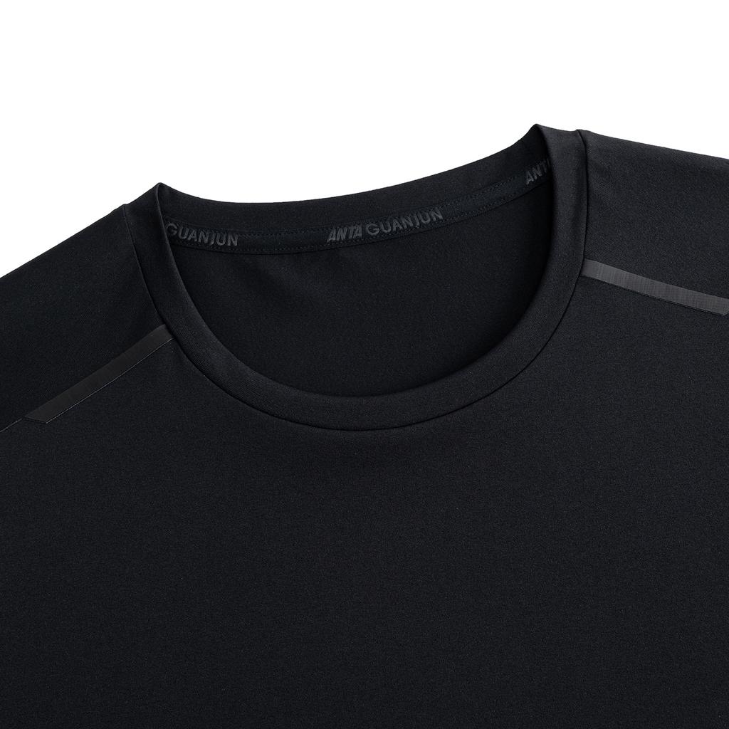 ANTA T Shirts Men's Basic Black 2 Crew Neck Moderate Straight Fit 152620158-2