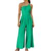 Women's Color Loose Wide Leg Cotton Linen Jumpsuit Pants